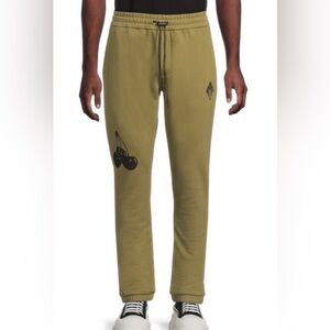 RTA Cherry Graphic Cotton Joggers Sweatpants Size Small Color: DARK CHARTREUSE